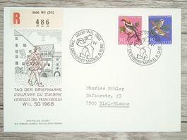 TR07 Enveloppe + Timbre Suisse 1968