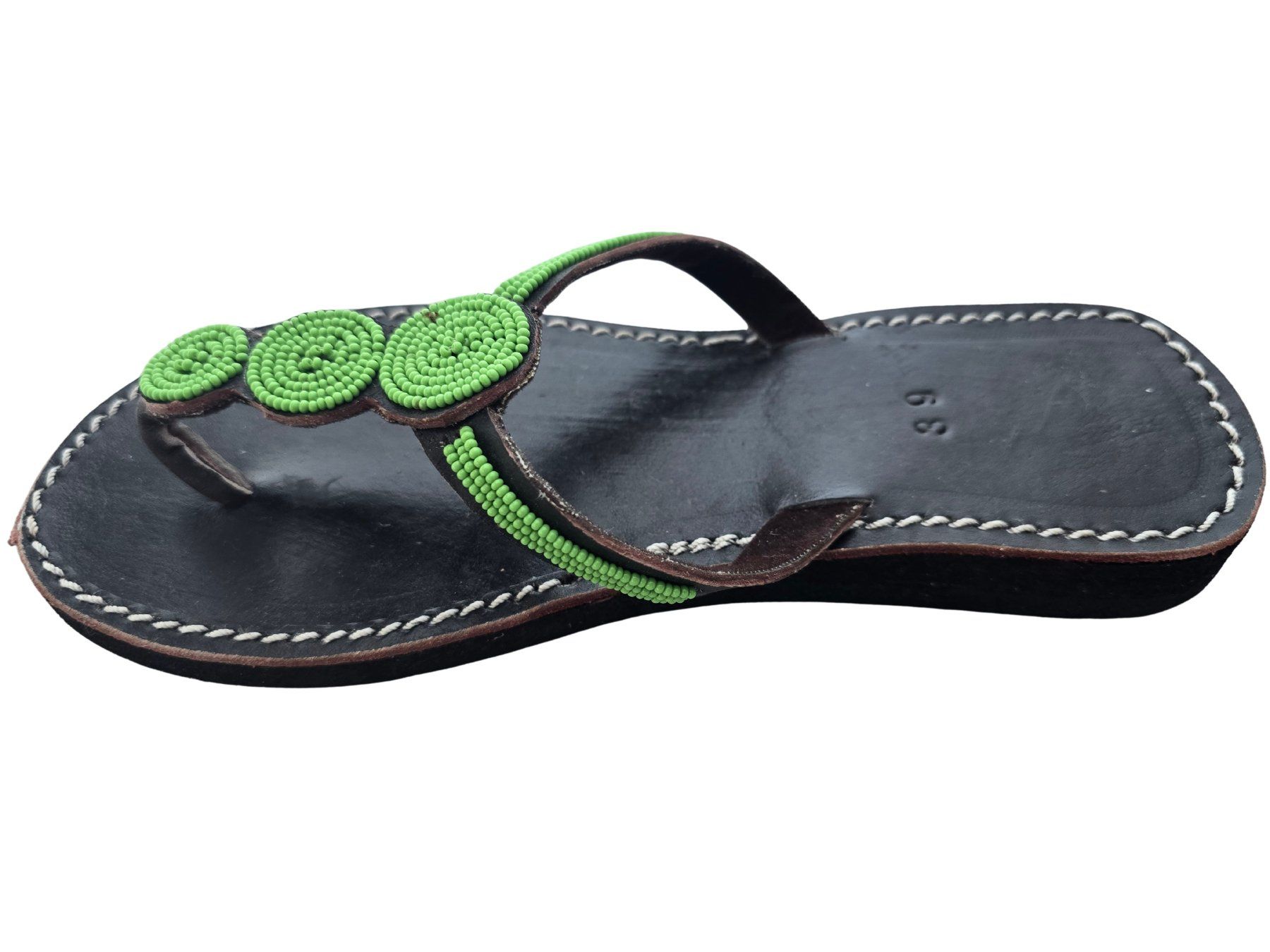 Damenschuhe: Handgemachte Leder-Sandalen - Grün 39 – Neu und originalverpackt aus Brione s. Minusio von Littleninja 2