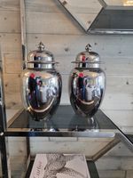 2 Designer Deco Vasen silber von Imperial Interiors (Zurich)