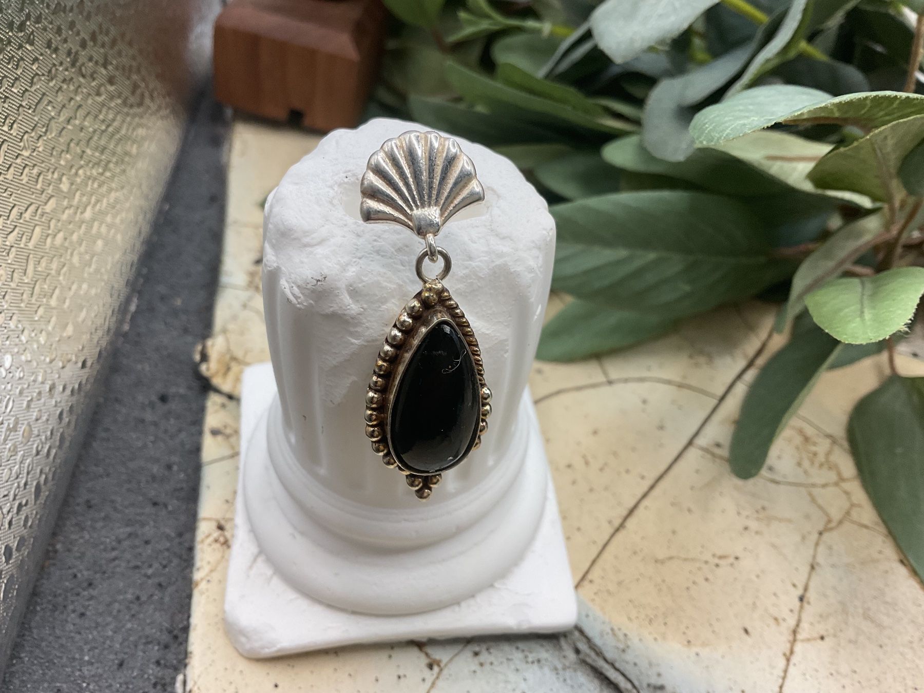 Orecchini pendenti & Orecchini a lobo: Ohrstecker Sterlingsilber mit Onyx – Nuovo (secondo la descrizione) da luzern venduto da Alpendorf1 3