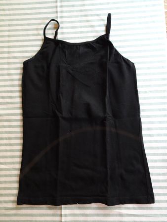 Uni schwarzes Top Baumwolle Gr. XS - 250430
