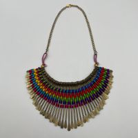 Handgemachte Statement Halskette Ethno Boho Bunt