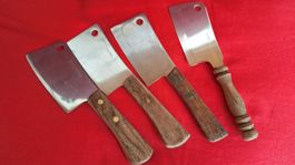 4 Käsemesser mit Holzgriff, Vintage