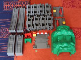 Lego Duplo Zug Eisenbahn Schiene Brücke Berg Tunnel