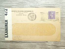 TR66 Enveloppe + Timbre England 1943 - Censur