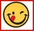 Badge Aufnäher Smiley Emoji Zunge Raus Aufbügler Patch Flick