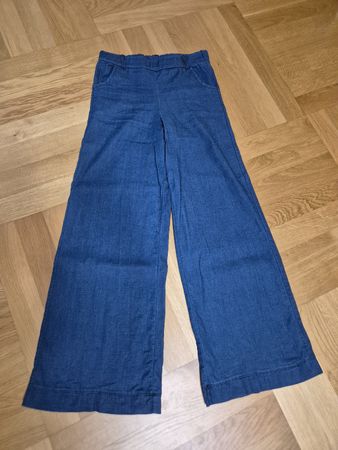 Bequeme Weitgeschnittene Damen-Hose in Denim-Optik – Gr. S