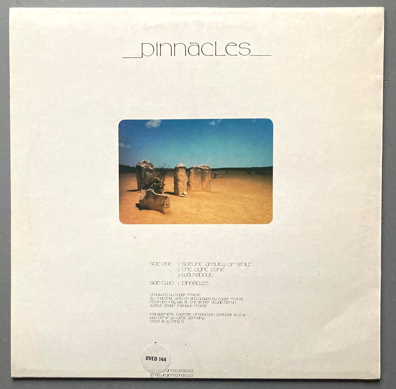 Vinyles: EDGAR FROESE - PINNACLES – D'occasion à Poliez-Pittet par Newtown-Records 1