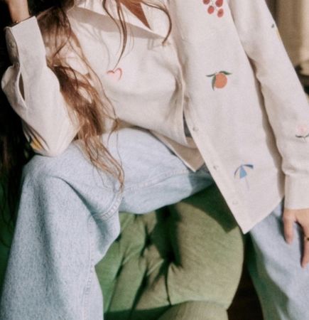 Sezane Bluse Langarm Grösse 36 bedruckt guter Zustand