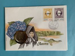 PORTUGAL - AÇORES - Münzbrief 9.9.1983 - 25 Escudos 1980 FDC