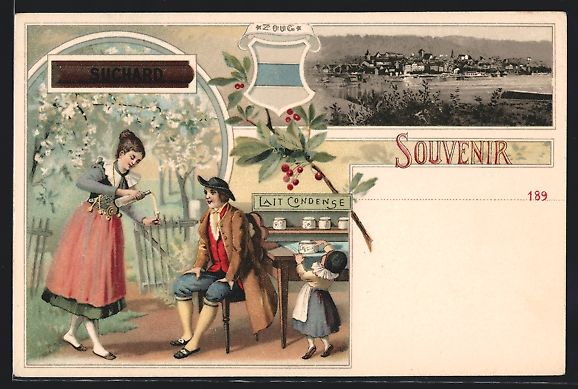 Ansichtskarten: Litho Zug, Werbung Suchard Kakao, Ortsan – Gebraucht aus Berlin von bartko-reher