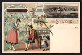 Litho Zug, Werbung Suchard Kakao, Ortsan