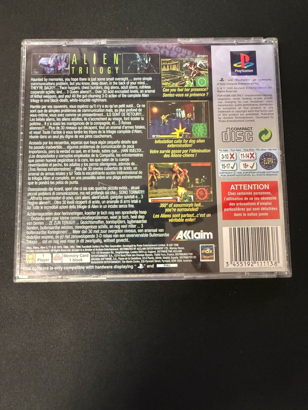 Sony Giochi: Alien Trilogy - PS1 – Usato da Pont-de-la-Morge venduto da Darfal 2