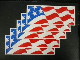 Sticker, Aufkleber, Autocollant - America - Flag, 3M 5 Stück
