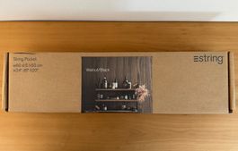 Neues String Pocket Regal, Nussbaum/Schwarz