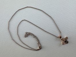 Elegante Halskette mit Bienen Anhänger - neuwertig! 💎