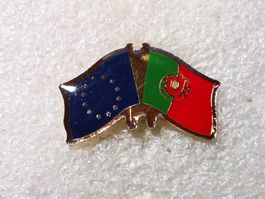 Ansteckpin 71: Flaggen EU & Portugal