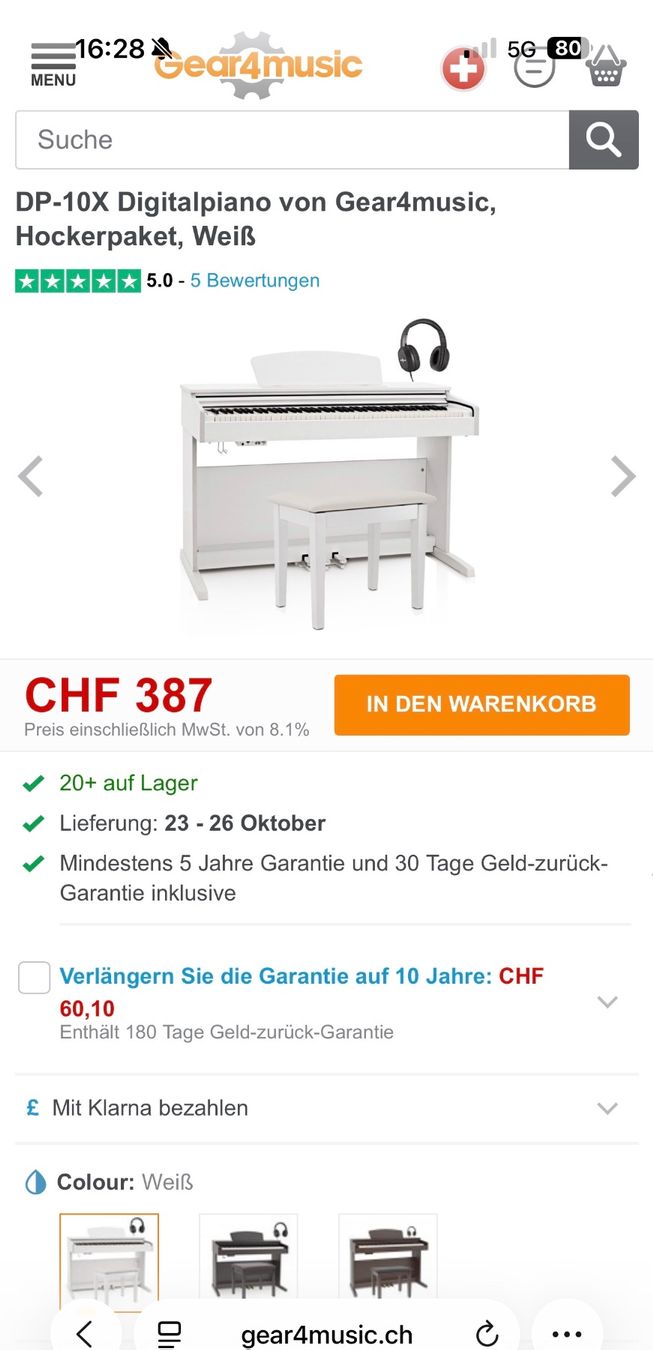 Musikinstrumente: Digitalpiano – Gebraucht aus Gisikon von VisionPartners 2