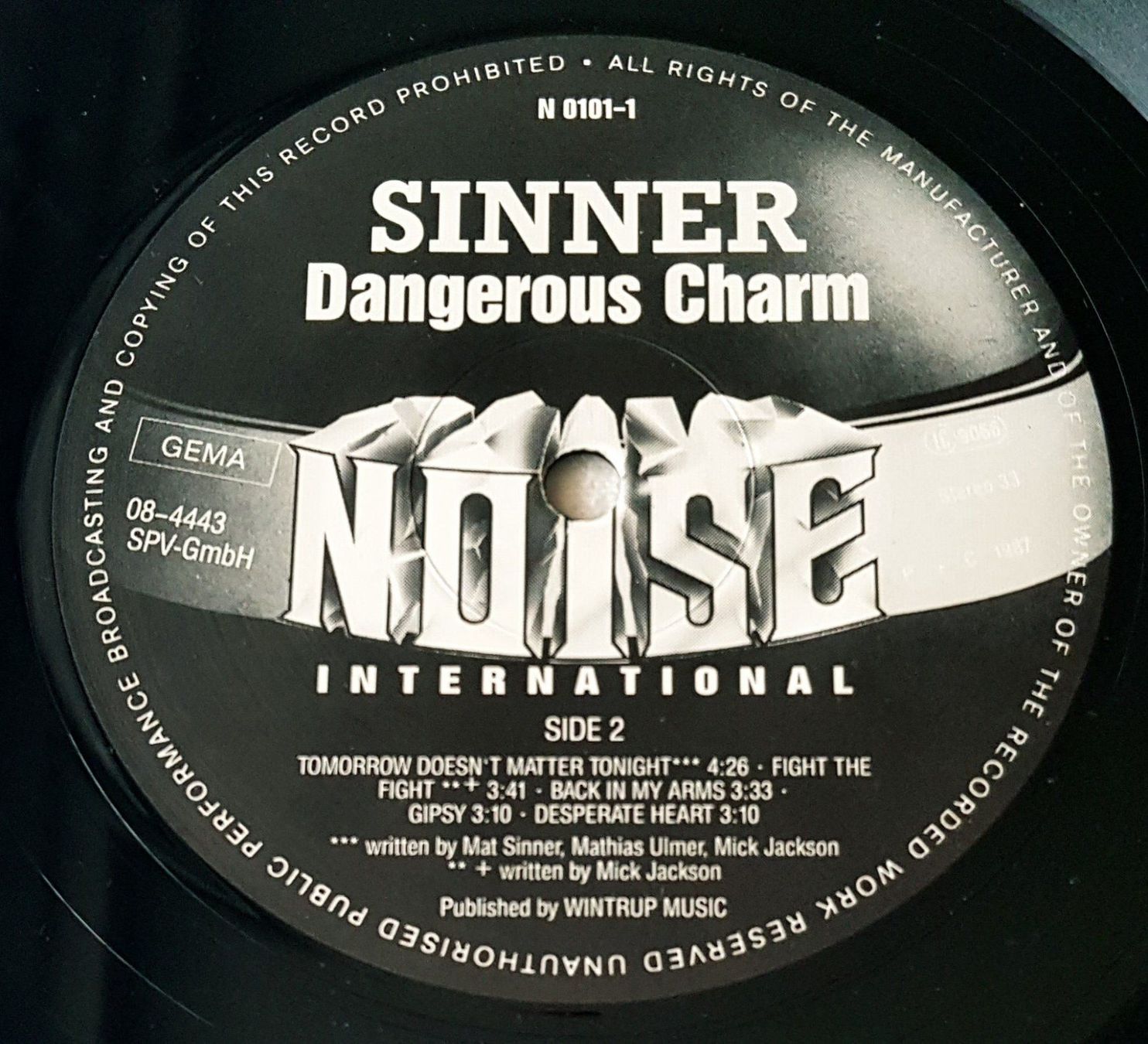 Schallplatten: Sinner ‎– First Press - LP - 1987 - First Press – Gebraucht aus Uster von Zardodel 5