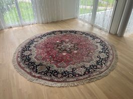*** Echter Perserteppich, Täbris, rund,  Ø 242 cm ***