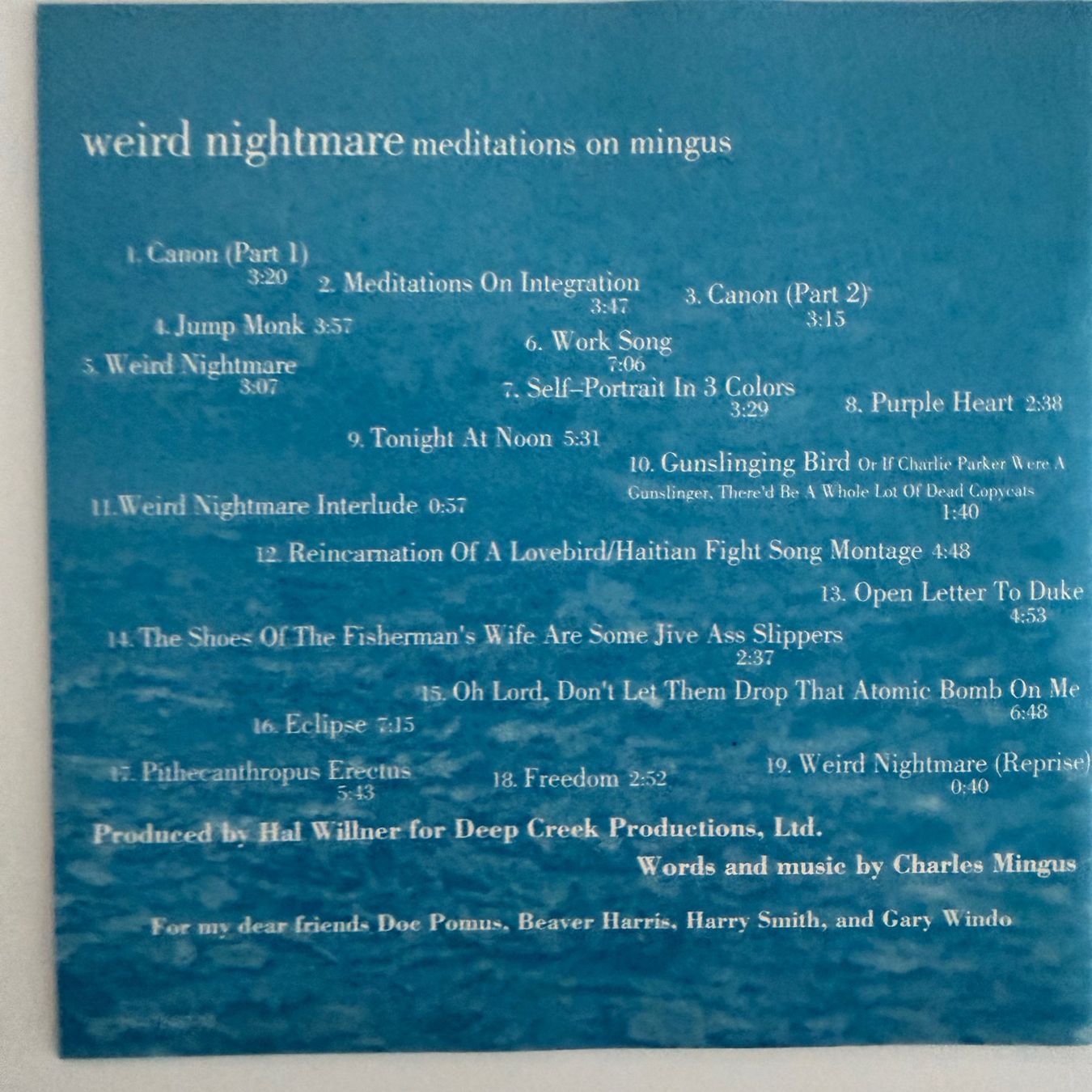 CD: Hal Willner – Weird Nightmare Mingus (CD Columbia) – Usato da Zug venduto da Mirare9 1
