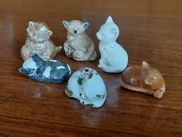Lot de 6 chats miniature céramique