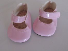 1 Paar Puppenschuhe, Zapf Puppe etc., Lack, 7 x 4, cm Klett