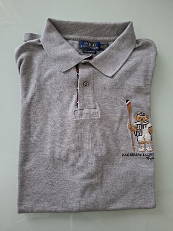 Polo Ralph Lauren ours, coton,taille XXL, gris chiné 🐻!