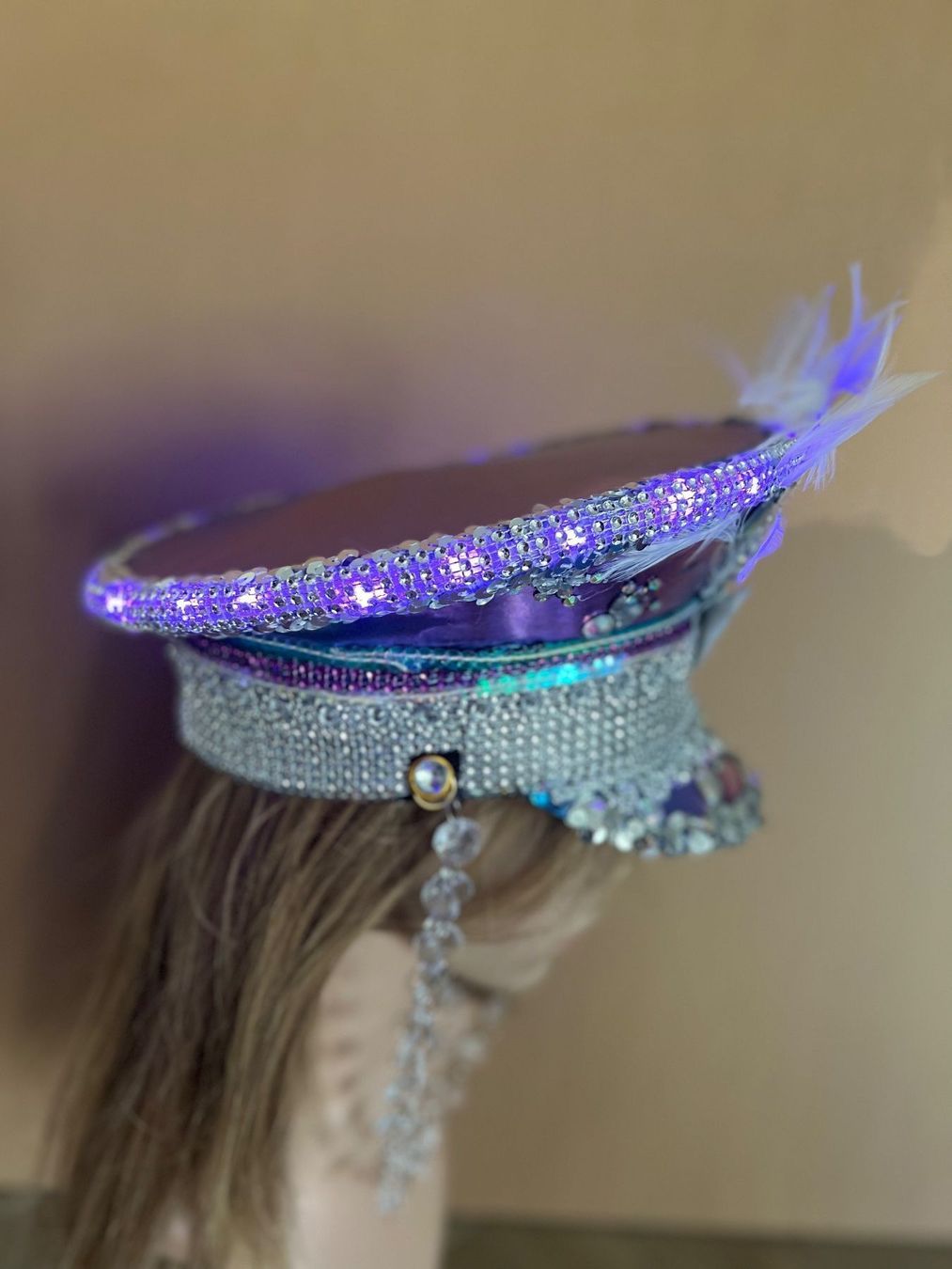 Copricapi, berretti & cappellini: Burning man LED Handmade Captain party hat Meermade 57 – Nuovo (secondo la descrizione) da Wil SG venduto da cpeios 2