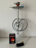Shisha KAYA ELOX Wasserpfeife Edelstahl Silber + Zubehör