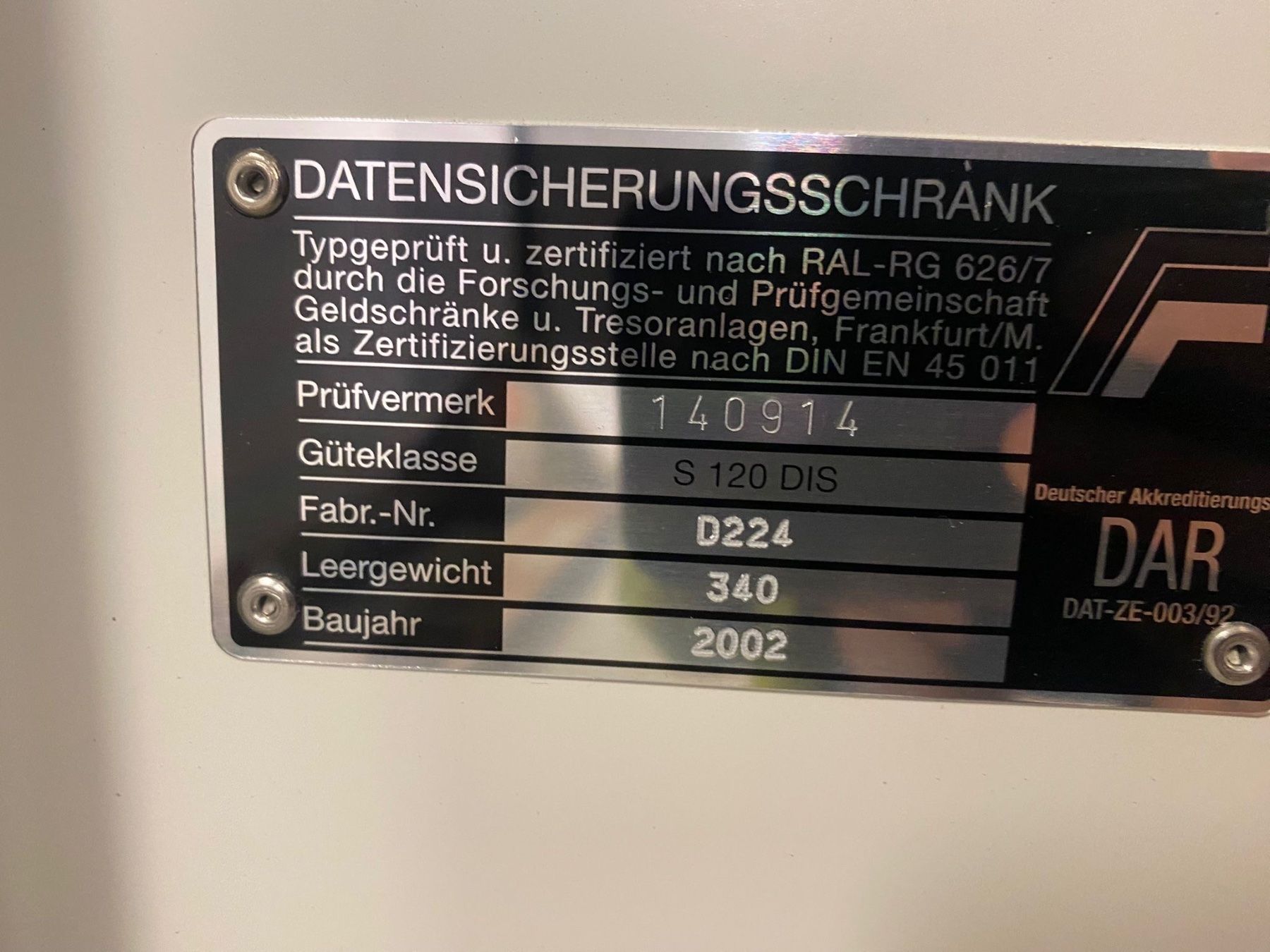 Casseforti: HADAK S120 DIS Datenschutz-Safe, Tresor – Usato da Tafers venduto da JP911 3