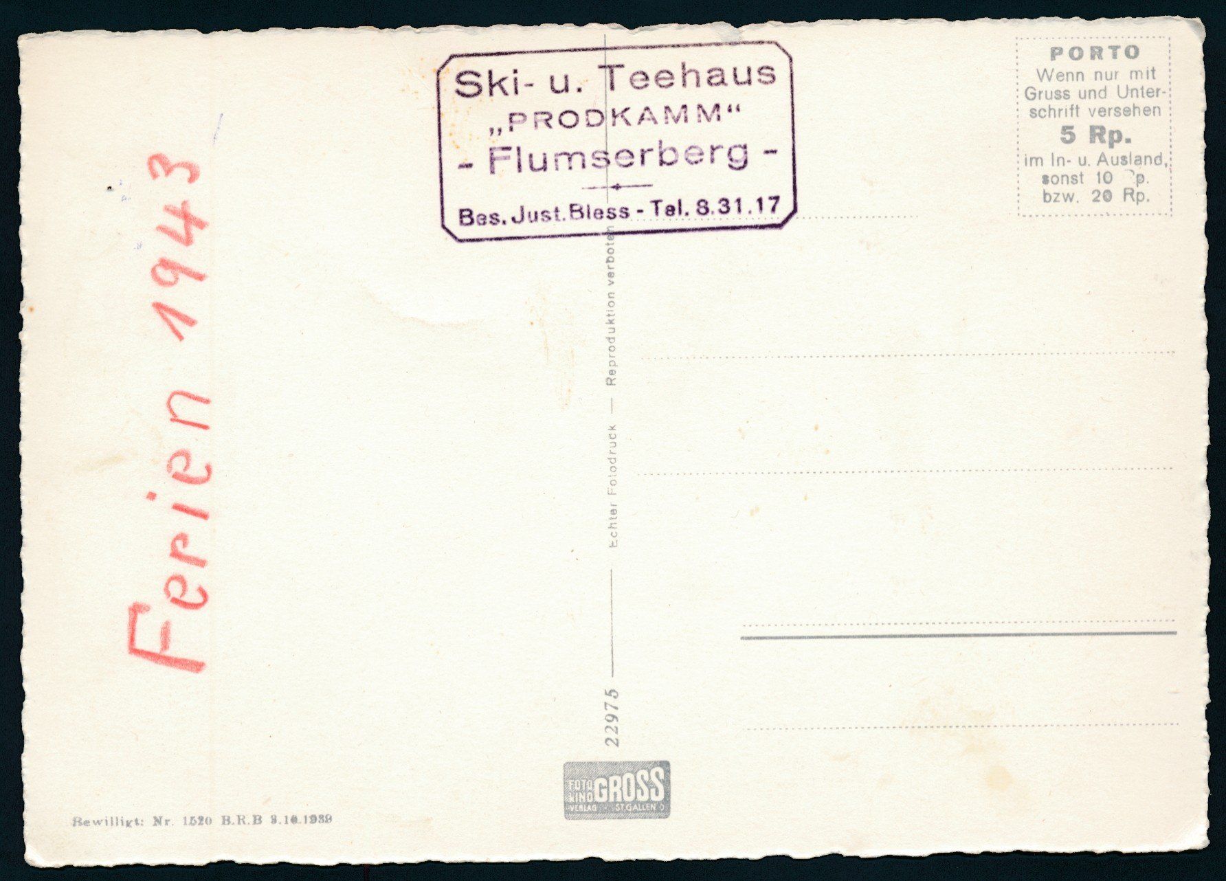 Cartoline postali: AK: Prodkamm - Hütte mit Churfirsten – Usato da Bonau venduto da Profila3 1