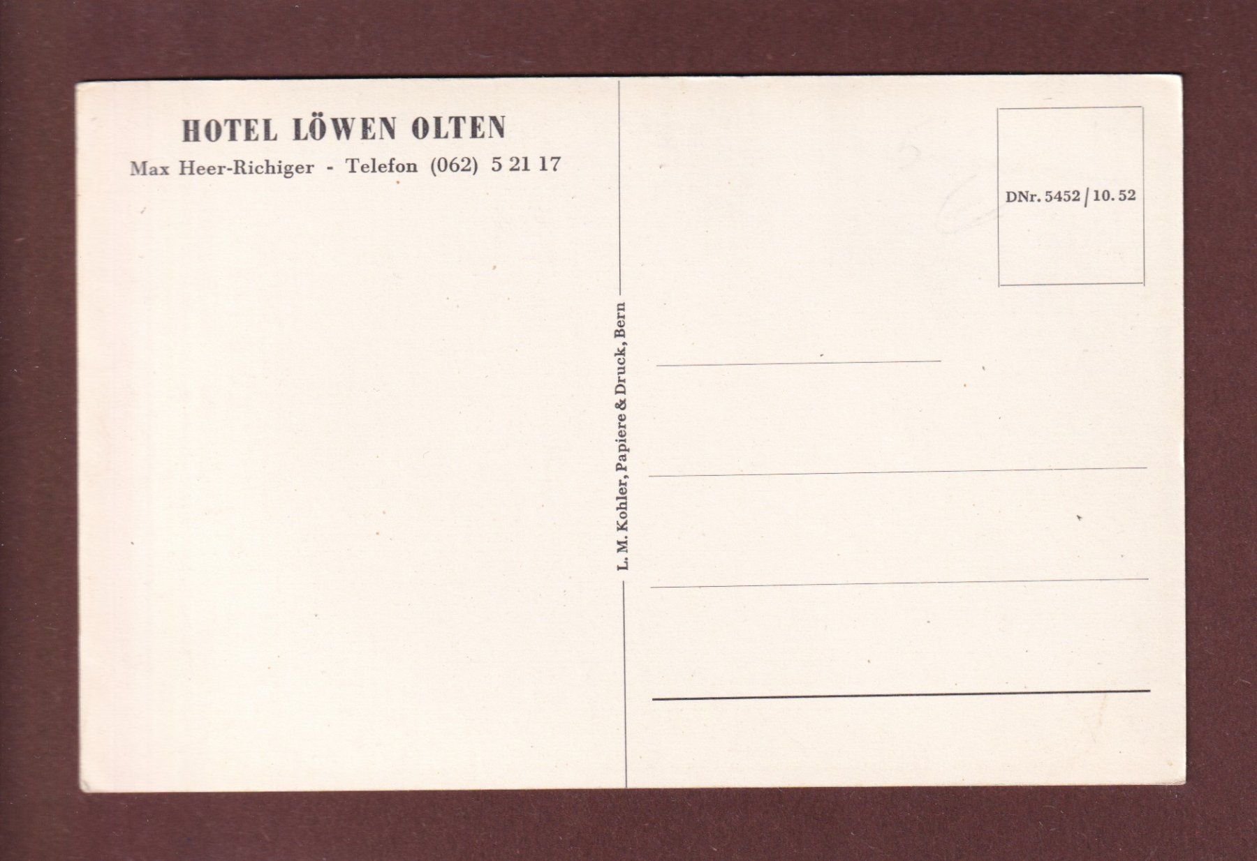 Cartoline postali: OLTEN - Hotel Löwen – Usato da Pully venduto da nicecards 1