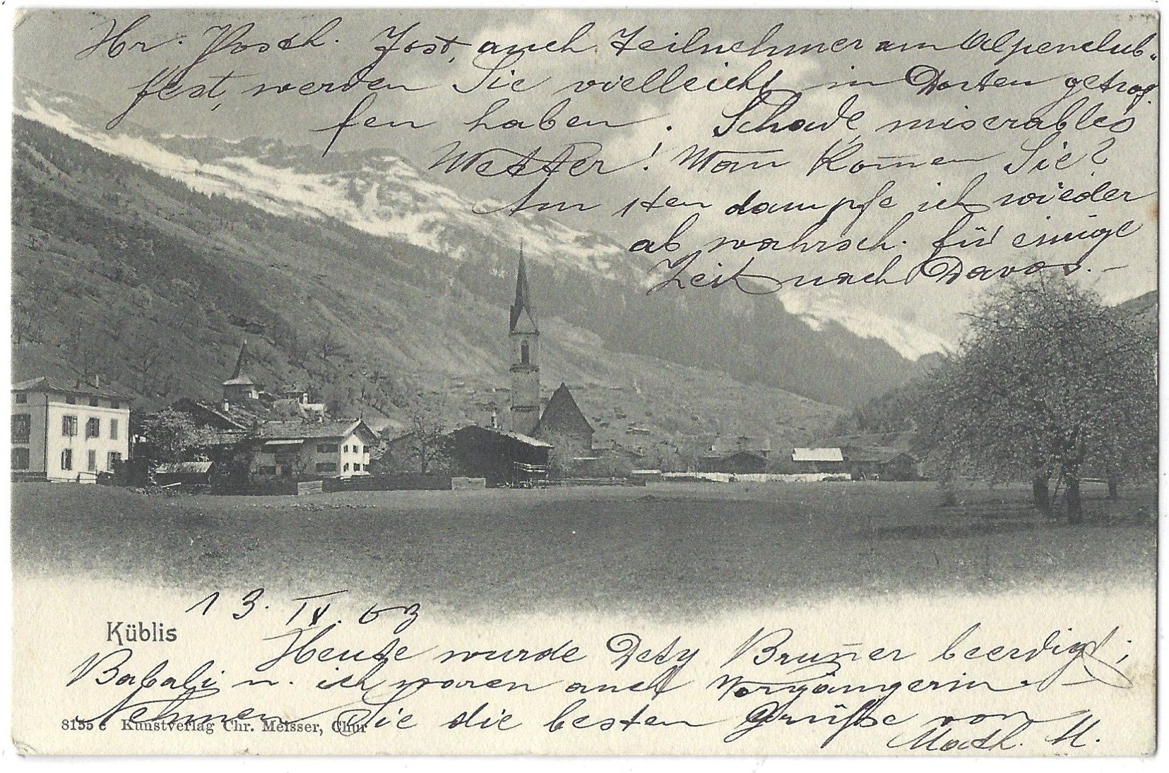 Cartoline postali: Küblis – Usato da Bütschwil venduto da Jackson1A