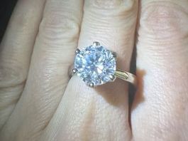Moissanite VVS1 Ring. Bague 4 ct. size 52, certified CH