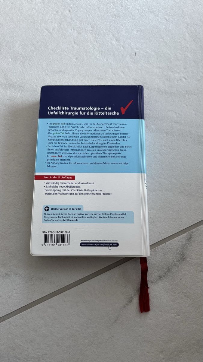 Livres: Checkliste Traumatologie 8. Auflage – D'occasion à Seengen par sa_land 1