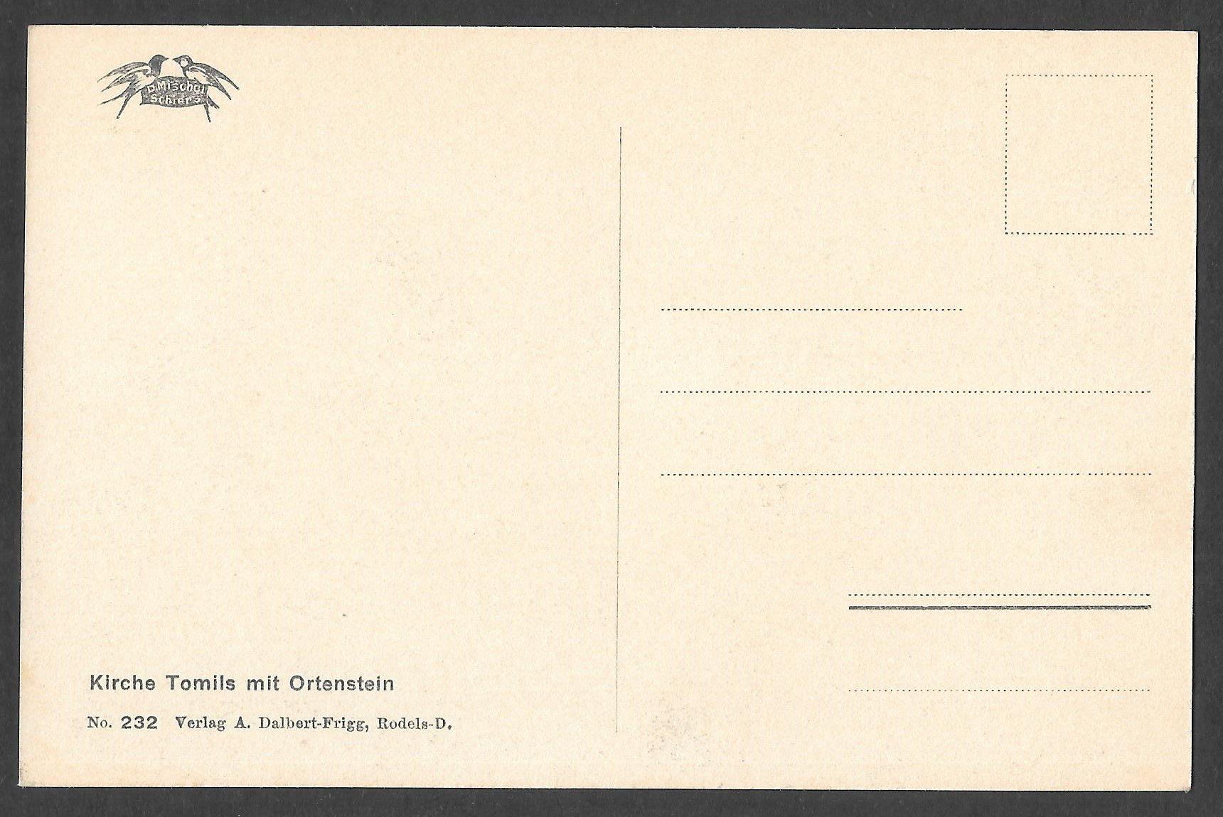 Cartoline postali: Tomils Ansicht mit der Kirche und Ortenstein – Usato da Olten venduto da clotaldi 1