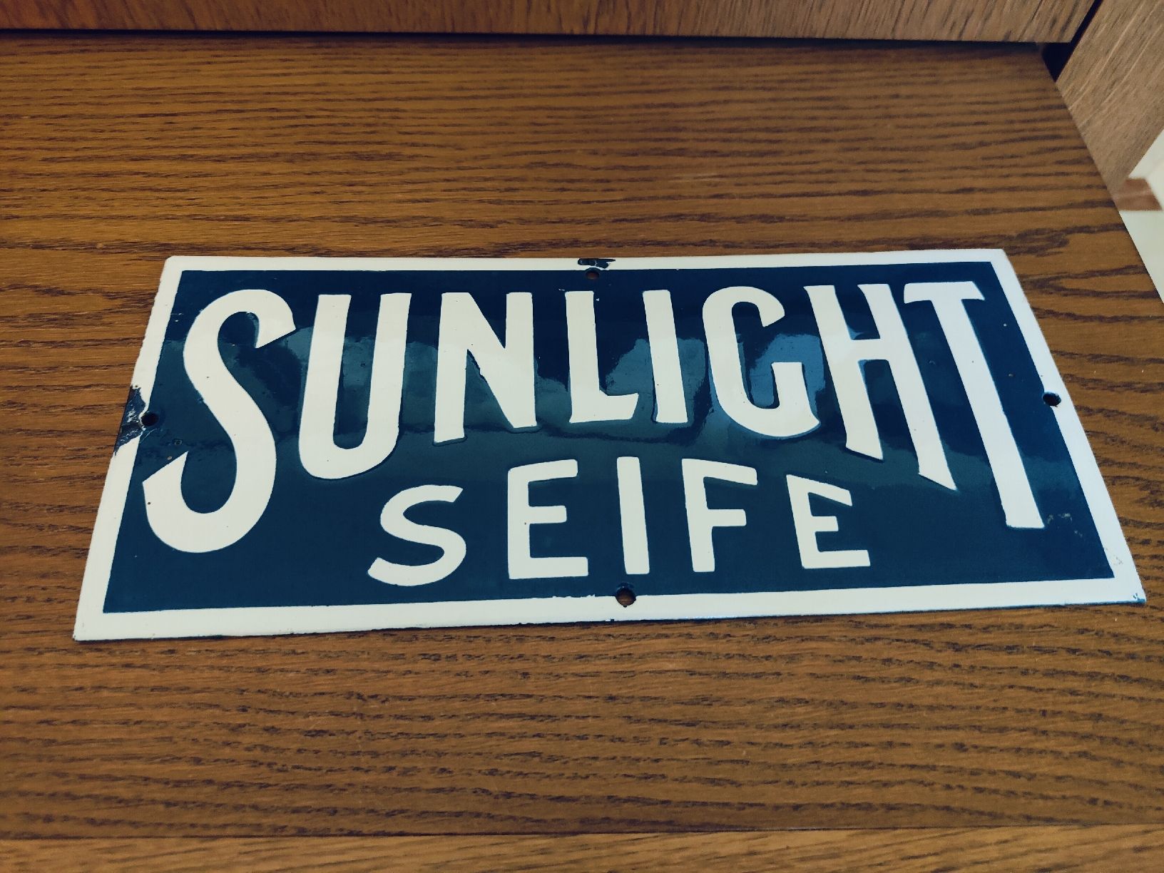 Sunlight Schilder: plaque émaillée Sunlight seife – Gebraucht aus Courtelary von Mini610 1