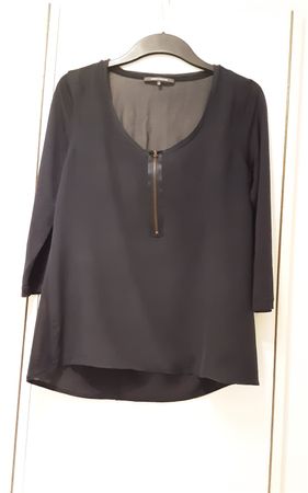 René Lezard blouse, 36, navy, soie 100%, lyocell 100 %