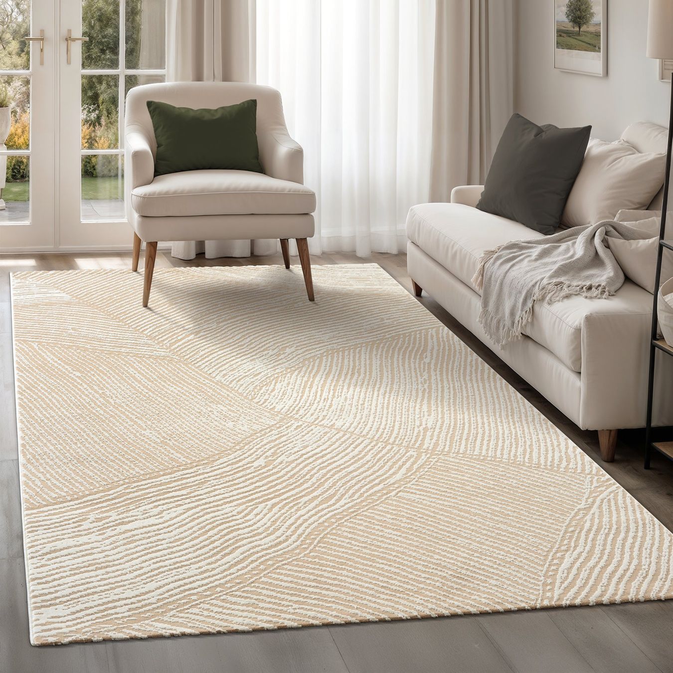 Tappeti: Moderner Teppich, abstraktes Muster, beige, 160x220cm – Nuovo e nell'imballaggio originale da Reinach AG venduto da carpethouse 7