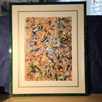 Abstraktes Bild, gerahmt, signiert , Kunstbild