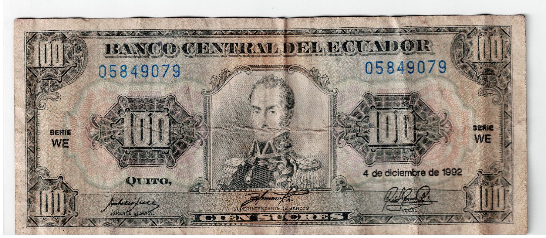 Banconote: Ecuador 100 Sucres 1992 Banknote Geldschein – Usato da Tenniken venduto da mik_6mxg 4