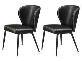 Esszimmerstühle 2er Set Kunstleder Mid-Century ECCO