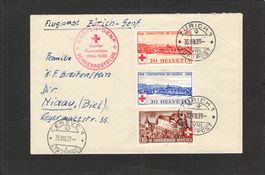 Flugbrief Zürich - Genf , Sonderpostflug , 30.Vlll.1939