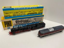 Zwei Piko H0 Loks, Dampflokomotive und Diesellokomotive