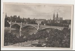 AK 1919 Basel, Wettsteinbrücke mit Münster