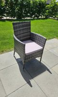 Rattan Gartenstühle in Grau (6 Stück)