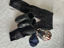 Motorrad Kleidung Set Helm Stiefel Hose Grösse M-L