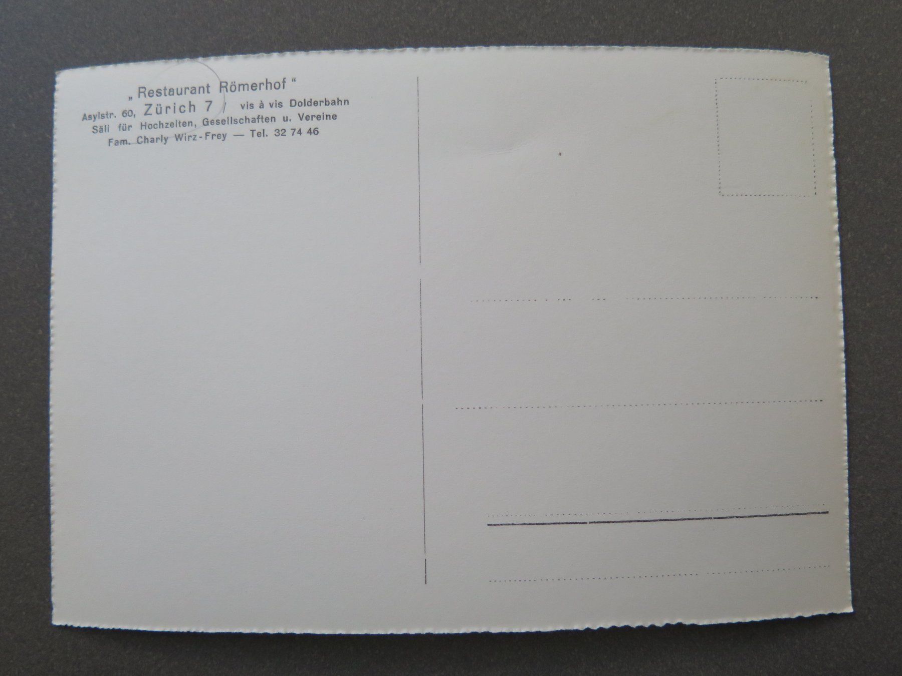 Cartoline postali: ZÜRICH - RESTAURANT RÖMERHOF – Usato da Wittenbach venduto da lipasal 1