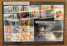Francobolli Svizzera Serie annuale 1998 da collezione